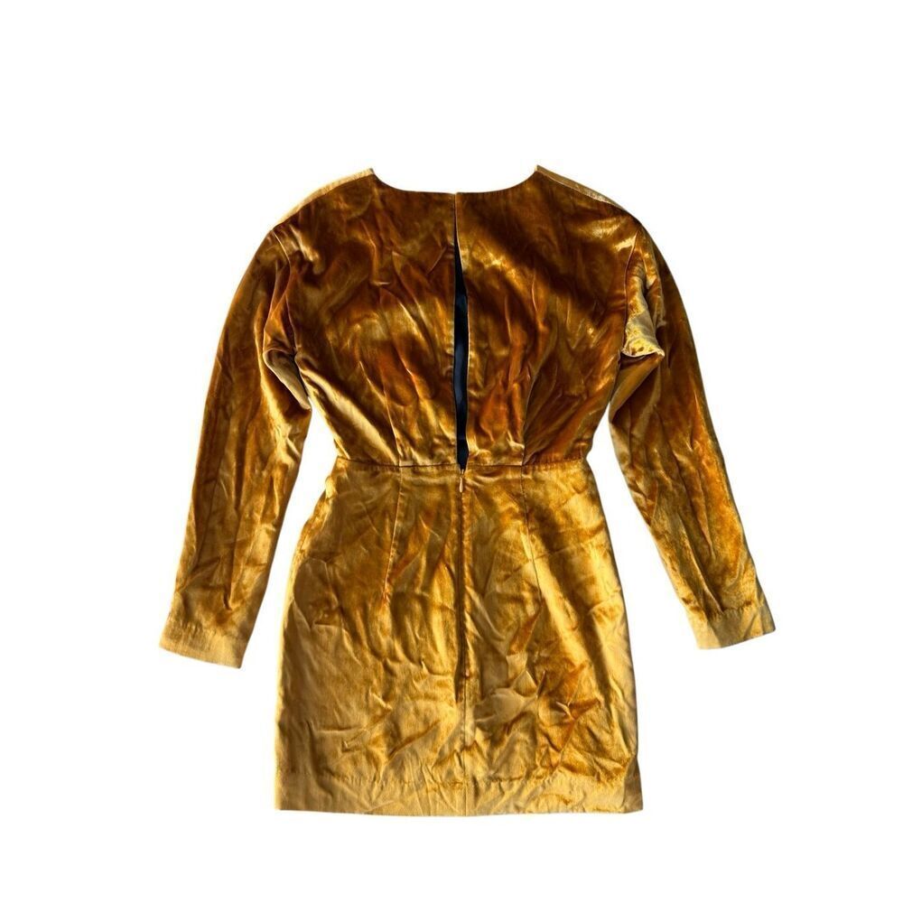 & Other Stories Stockholm Atelier Golden Yellow Velvet Mini Dress Size 0/XS - Picture 7 of 10